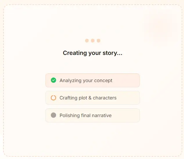 AI Story Generator creation process - step by step story generation